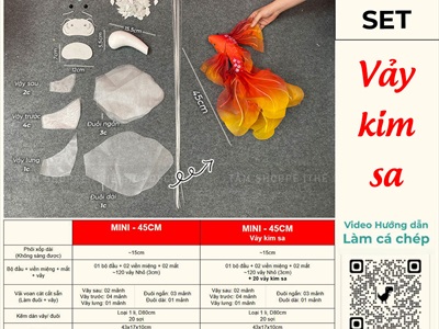 Set phụ kiện tự làm cá chép Mini decor [Loại đẹp] D45cm SET-DIY-05